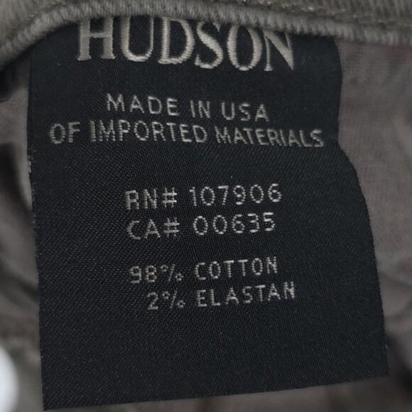 HUDSON CROP RILEY Relaxed Straight Distressed LOGD Green Jeans WC4100DLW Size 27 - Picture 16 of 16